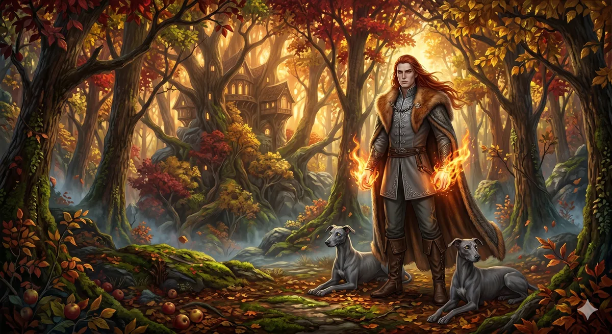 Portrait of Eris Vanserra, heir to the Autumn Court.